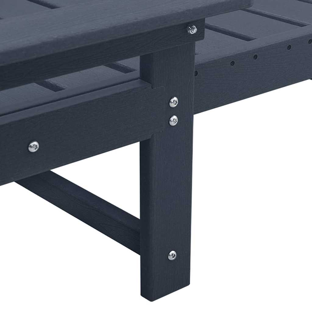 vidaXL Ξαπλώστρα Σκούρο μπλε 195,5 x 53 x 98,5 εκ HDPE