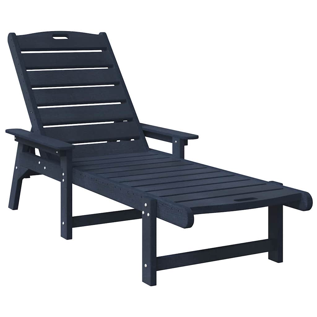 vidaXL Ξαπλώστρα Σκούρο μπλε 195,5 x 53 x 98,5 εκ HDPE