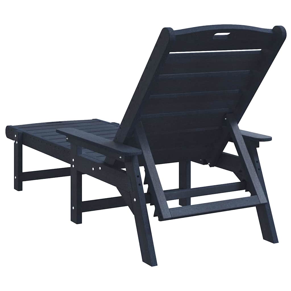 vidaXL Ξαπλώστρα Σκούρο μπλε 195,5 x 53 x 98,5 εκ HDPE