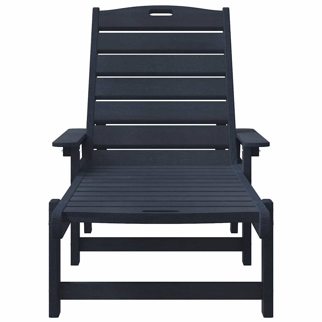 vidaXL Ξαπλώστρα Σκούρο μπλε 195,5 x 53 x 98,5 εκ HDPE