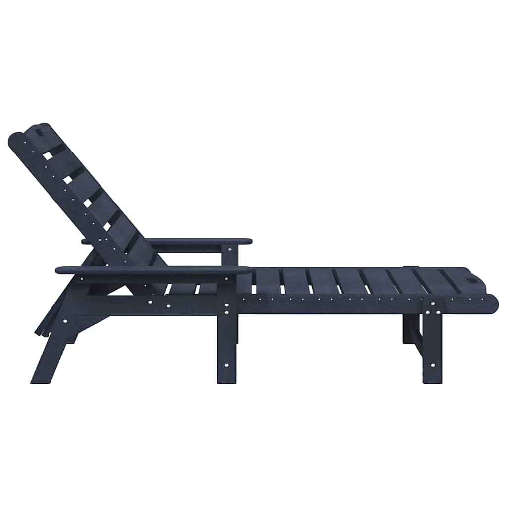 vidaXL Ξαπλώστρα Σκούρο μπλε 195,5 x 53 x 98,5 εκ HDPE