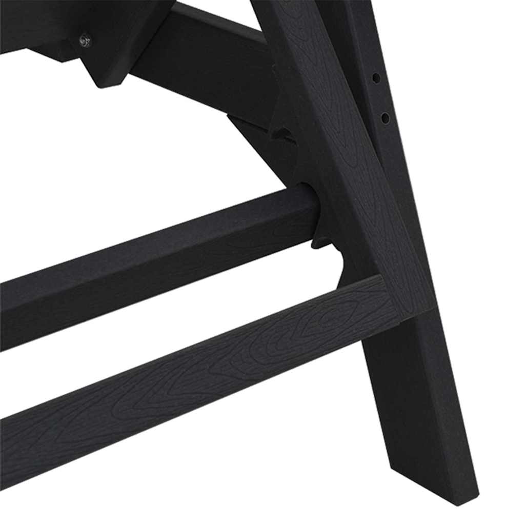 vidaXL Ξαπλώστρα Μαύρο 195,5 x 53 x 98,5 εκ HDPE