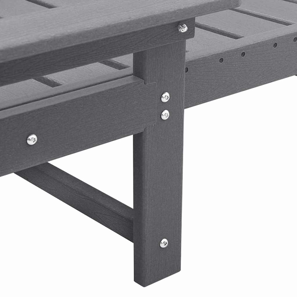 vidaXL Ξαπλώστρα Ανοιχτό γκρι 195,5 x 53 x 98,5 εκ HDPE