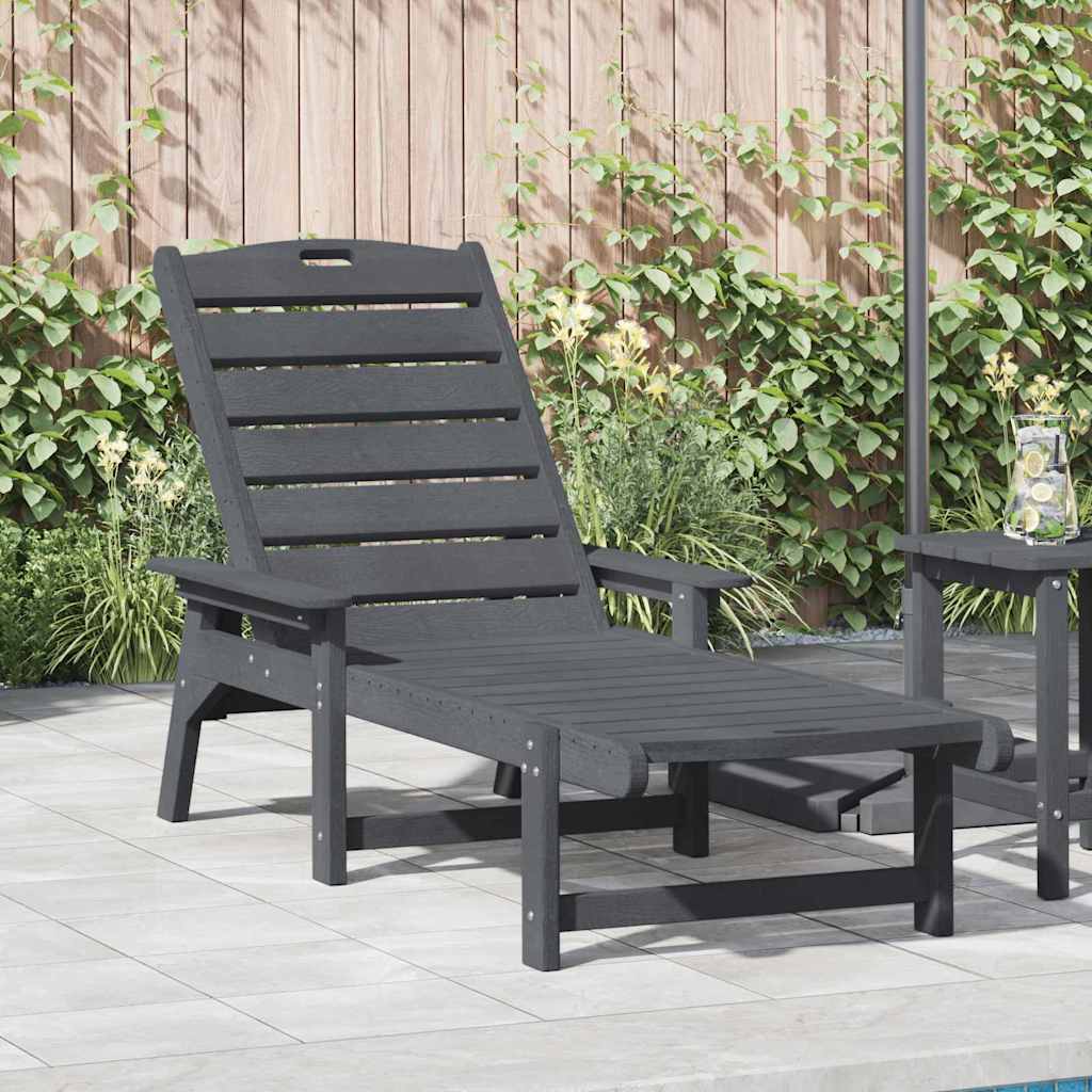 vidaXL Ξαπλώστρα Ανοιχτό γκρι 195,5 x 53 x 98,5 εκ HDPE
