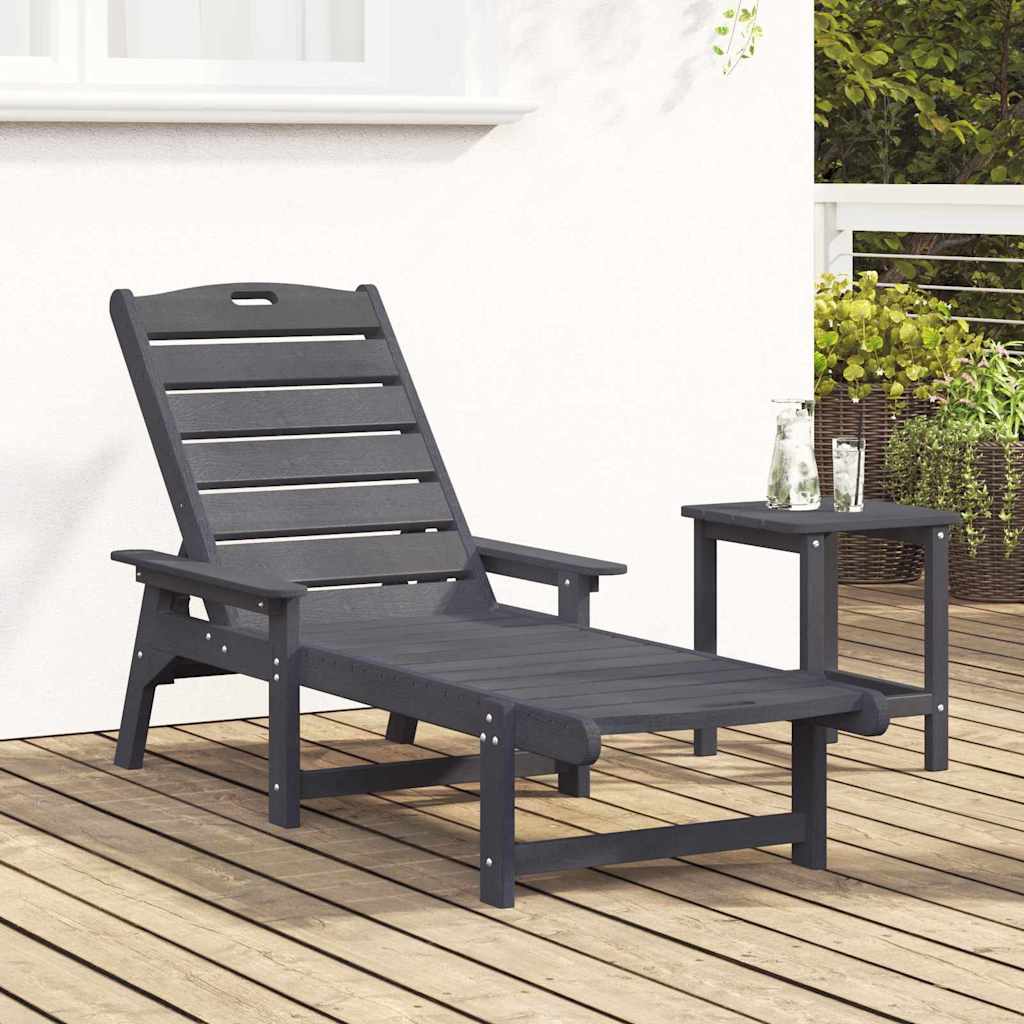 vidaXL Ξαπλώστρα Ανοιχτό γκρι 195,5 x 53 x 98,5 εκ HDPE