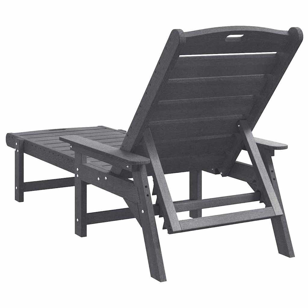 vidaXL Ξαπλώστρα Ανοιχτό γκρι 195,5 x 53 x 98,5 εκ HDPE