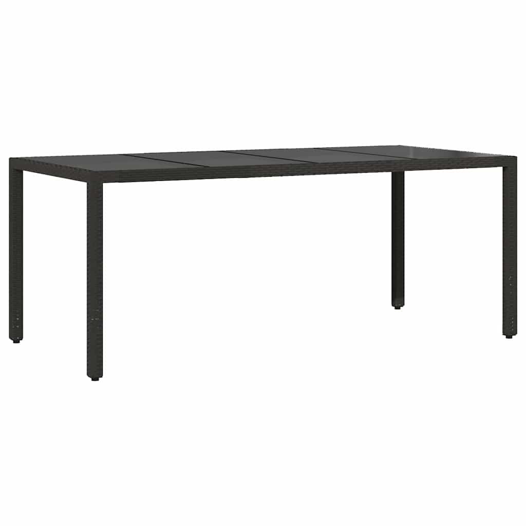 vidaXL Σέτ φαγητού για κήπο 7 pcs Μαύρο 190 x 90 x 75 cm