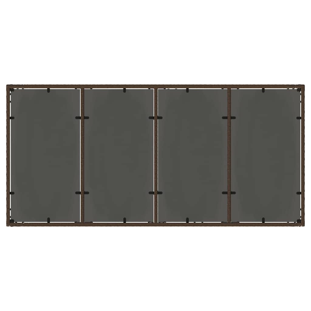 vidaXL Σέτ φαγητού για κήπο 7 pcs Καφέ Πολυ ράταν