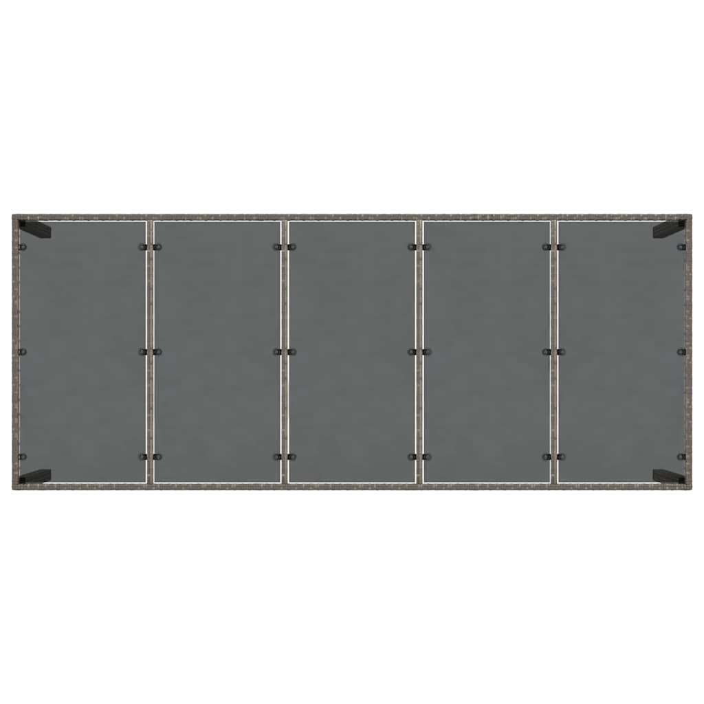 vidaXL Σέτ φαγητού για κήπο 11 pcs Γκρι Πολυ ράταν