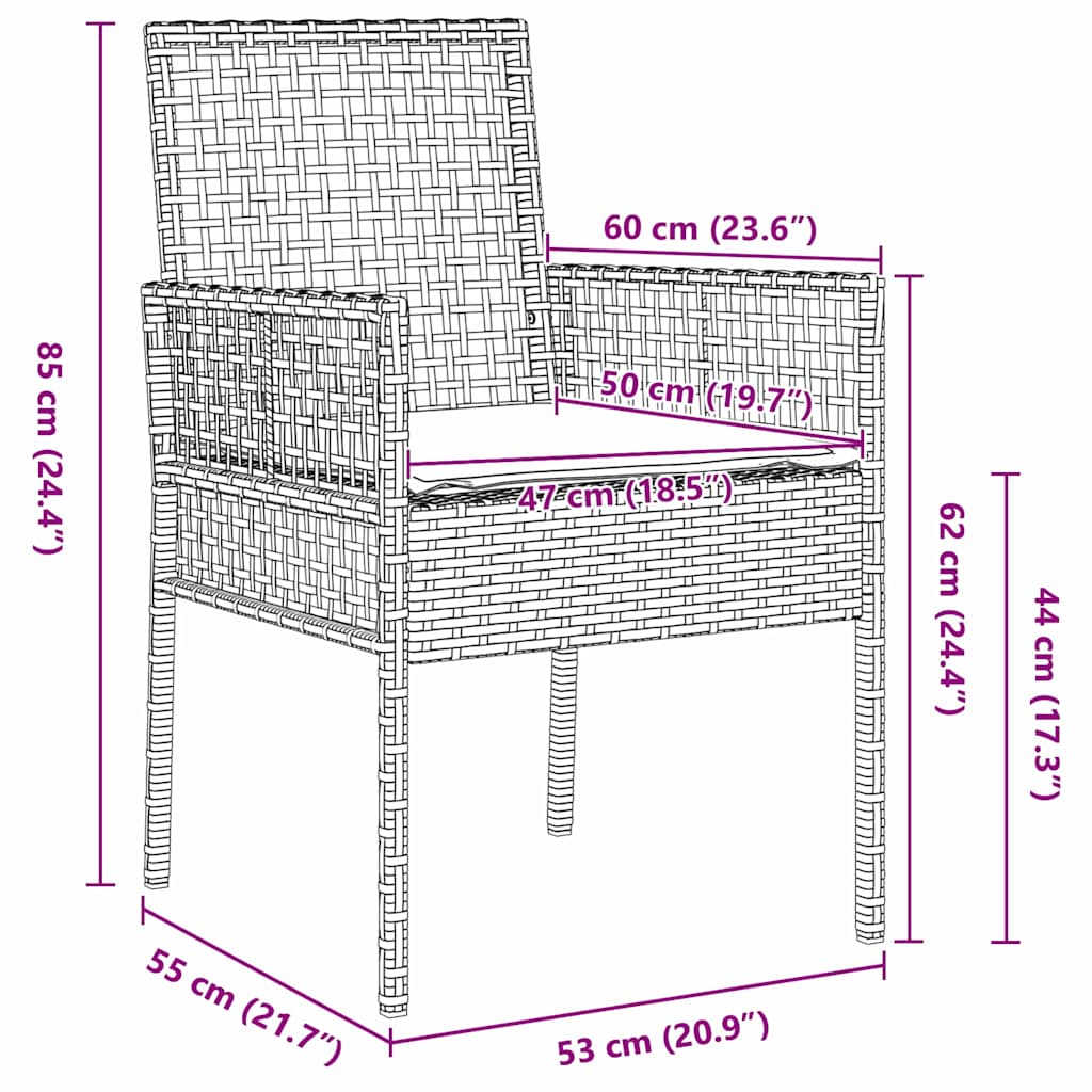 vidaXL Σέτ φαγητού για κήπο 3 pcs Μπεζ 90 x 90 x 75 cm