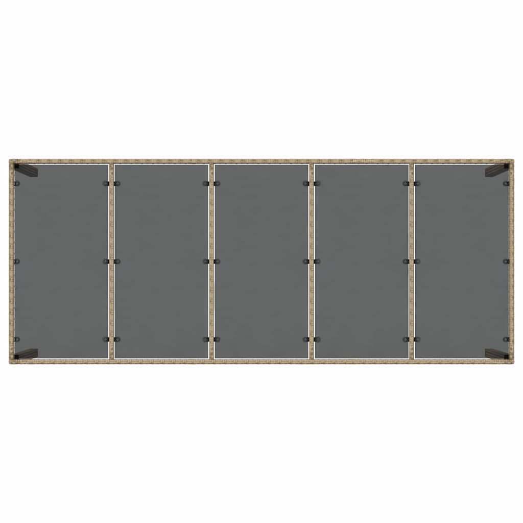 vidaXL Σέτ φαγητού για κήπο 11 pcs Μπεζ Πολυ ράταν