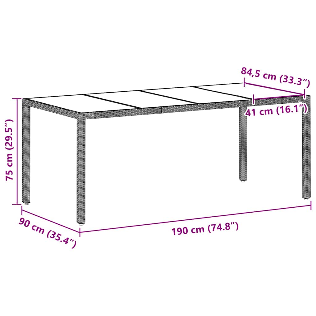 vidaXL Σέτ φαγητού για κήπο 9 pcs Ανοιχτό γκρι Πολυ ράταν