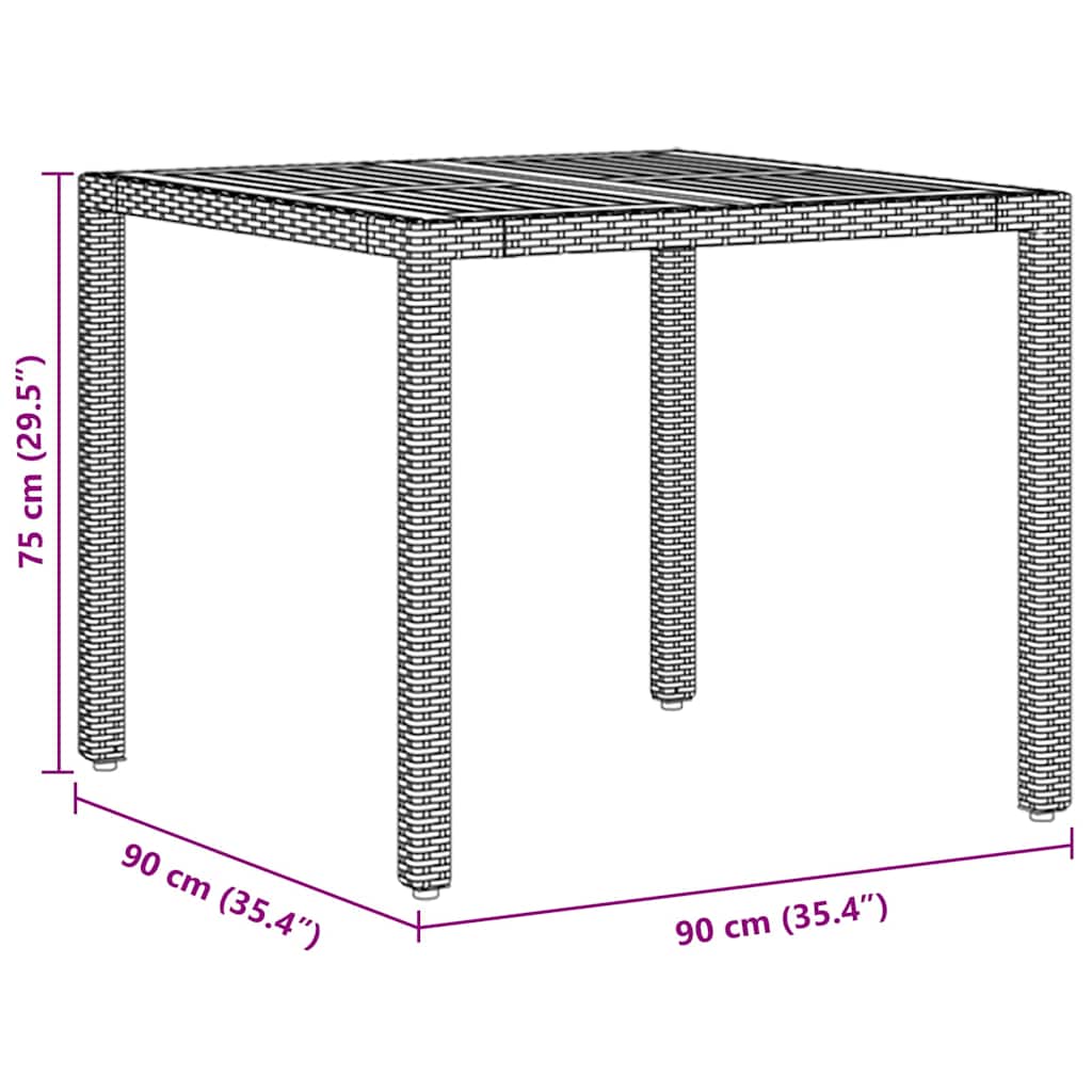 vidaXL Σετ Τραπεζαρίας Κήπου 3 Τεμαχίων με Μάξιλα Γκρι Ρατάν
