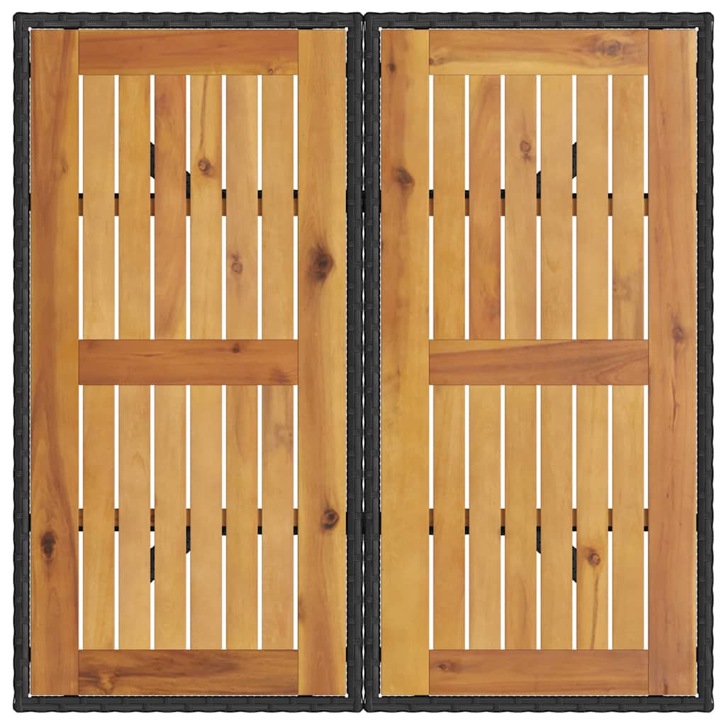 vidaXL Σετ τραπεζαρίας 5 κομματιών με μαξιλάρια Μαύρο Πολυ-Ράταν