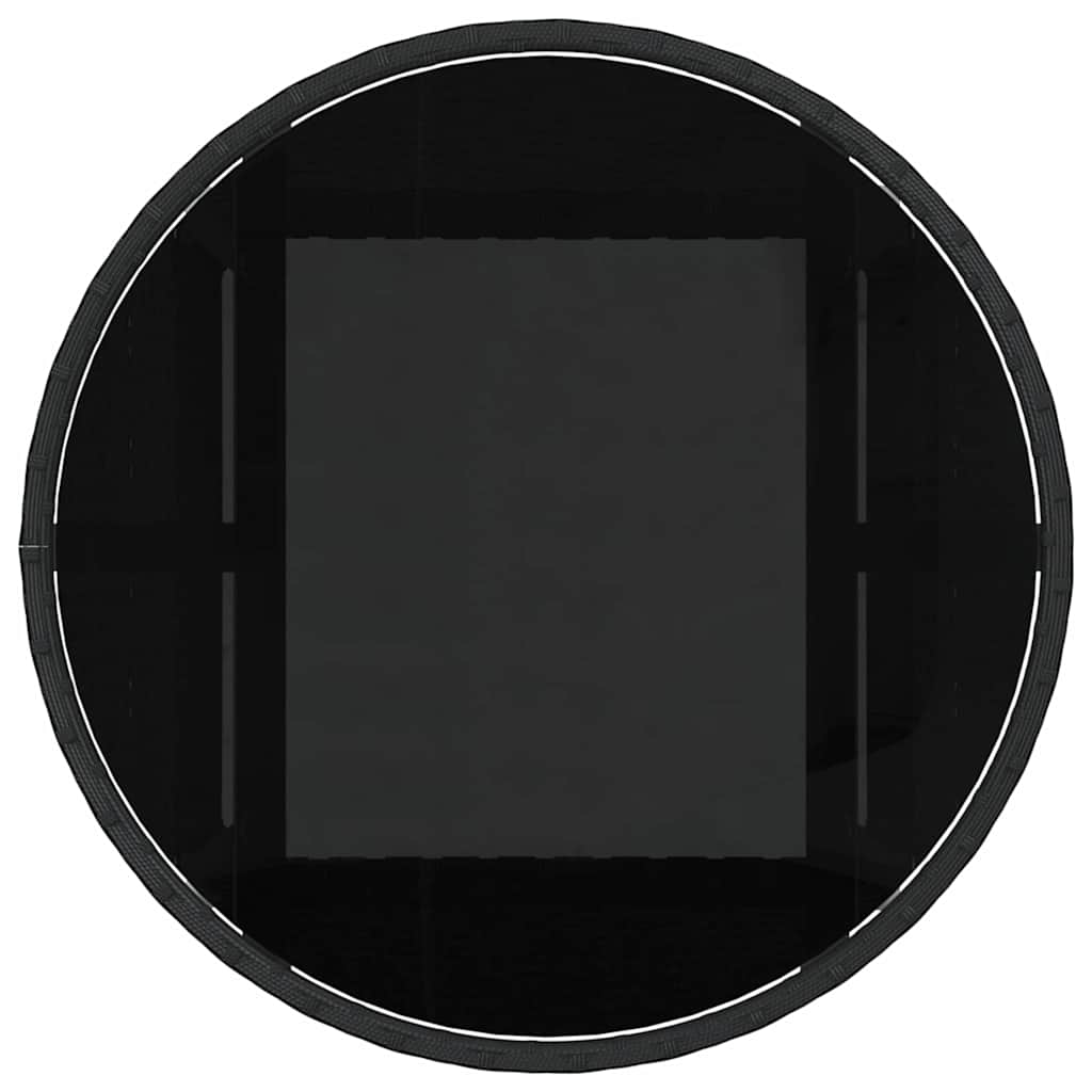 vidaXL Σέτ φαγητού για κήπο 3 pcs Μαύρο Πολυ ράταν