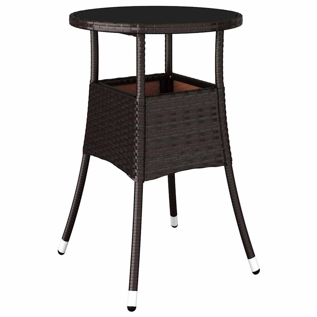 vidaXL Σετ Τραπεζιού Κήπου 5 Τεμαχίων Καφέ Πολυ Ράτανα