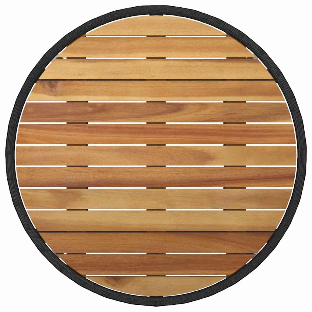 vidaXL Σετ Τραπεζαρίας Κήπου 3 Τεμαχίων Μαύρο Συνθετικό Ρατάν