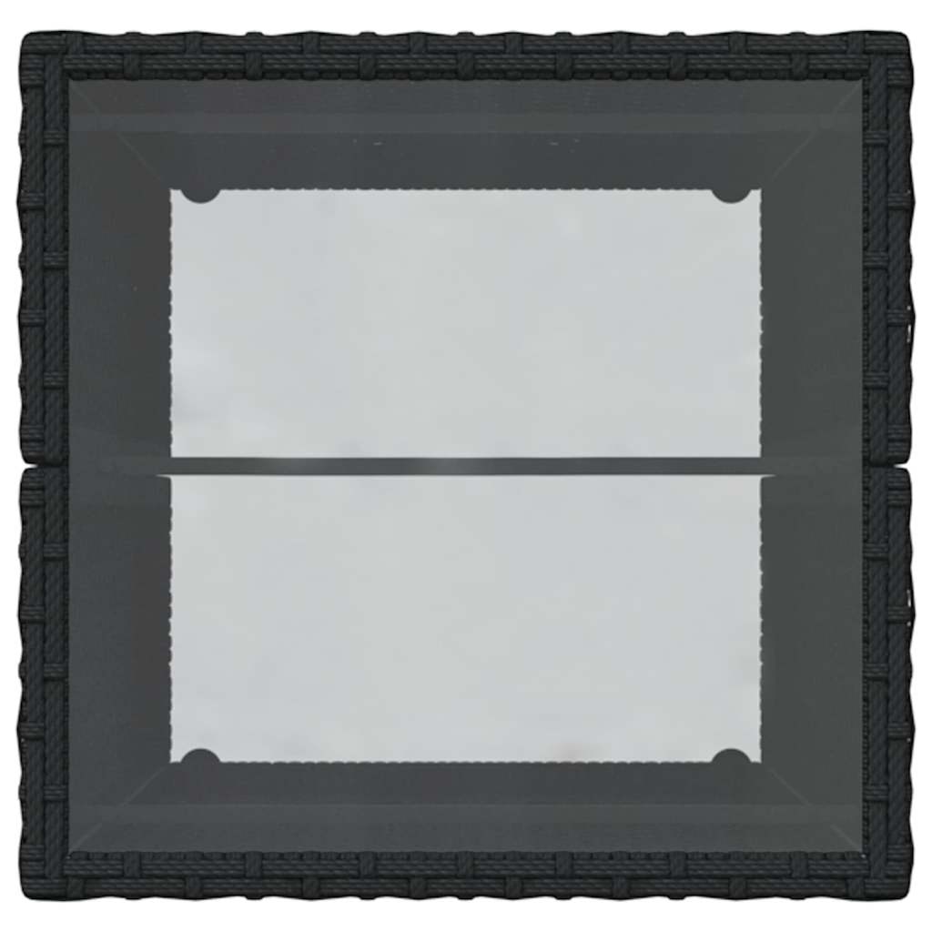 Σετ Bistro Κήπου 3 Τεμαχίων με Μαξιλάρια Μαύρο Πολυ Ράτανα