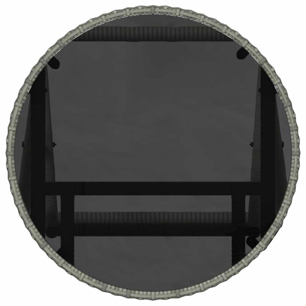 Σετ Μπιστρό Κήπου 3 Τεμαχίων με Μαξιλάρια Γκρι Πολυ Ρατάν