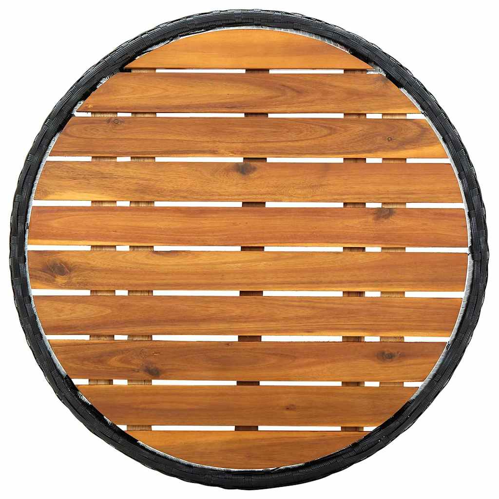 σετ κήπου 3 τεμαχίων vidaXL με μαξιλάρια Μαύρο Πολυ Ράτανο