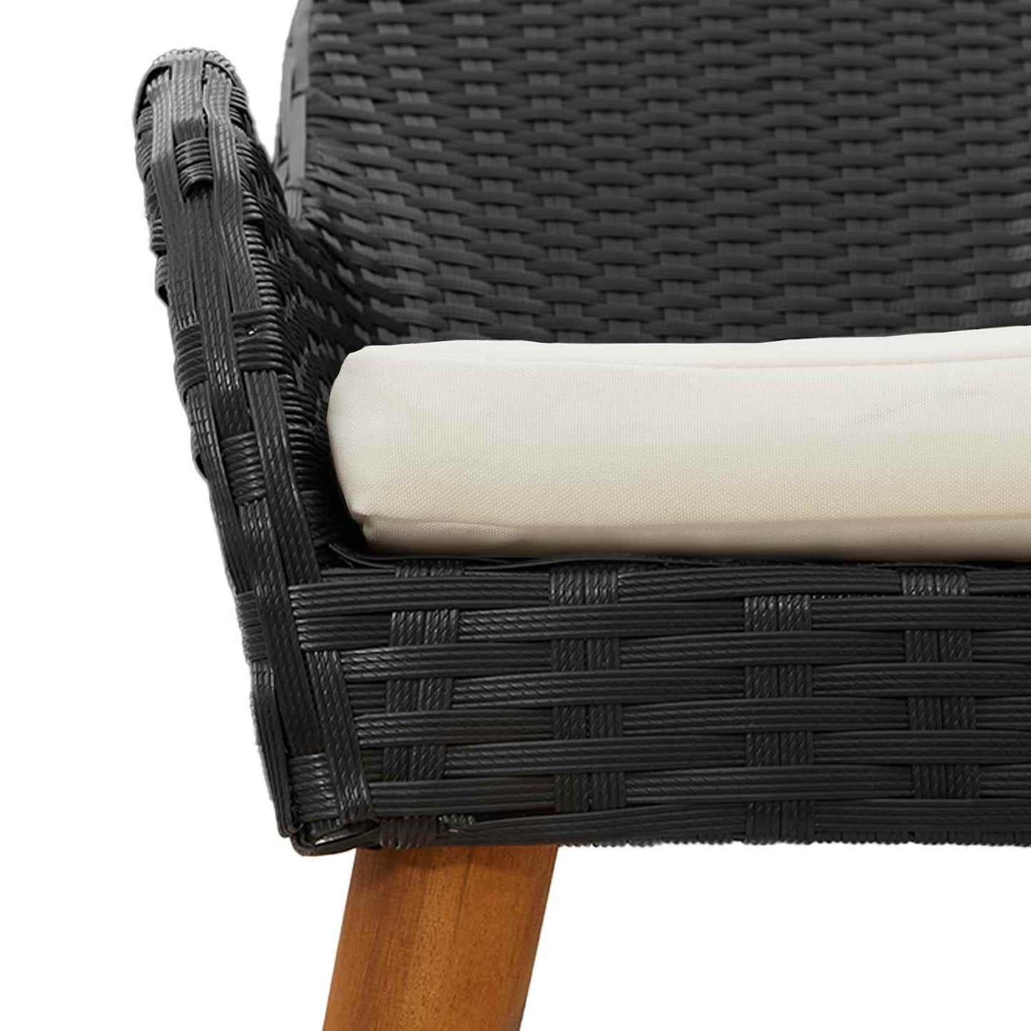 vidaXL Καρέκλα Κήπου 2 pcs Μαύρο 62.5 x 55 x 82 εκ συνθετικό ρατάν