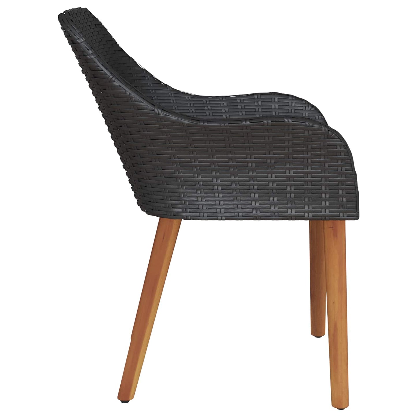 vidaXL Καρέκλα Κήπου 2 pcs Μαύρο 62.5 x 55 x 82 εκ συνθετικό ρατάν