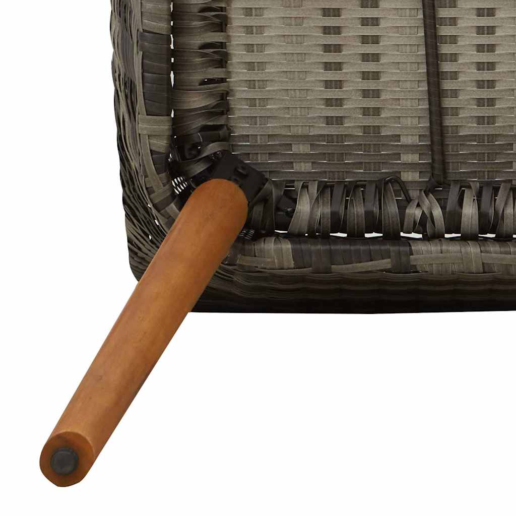 vidaXL Καρέκλες Κήπου με Μαξιλάρια 2 τμχ Γκρι Πολυ Ρατάν