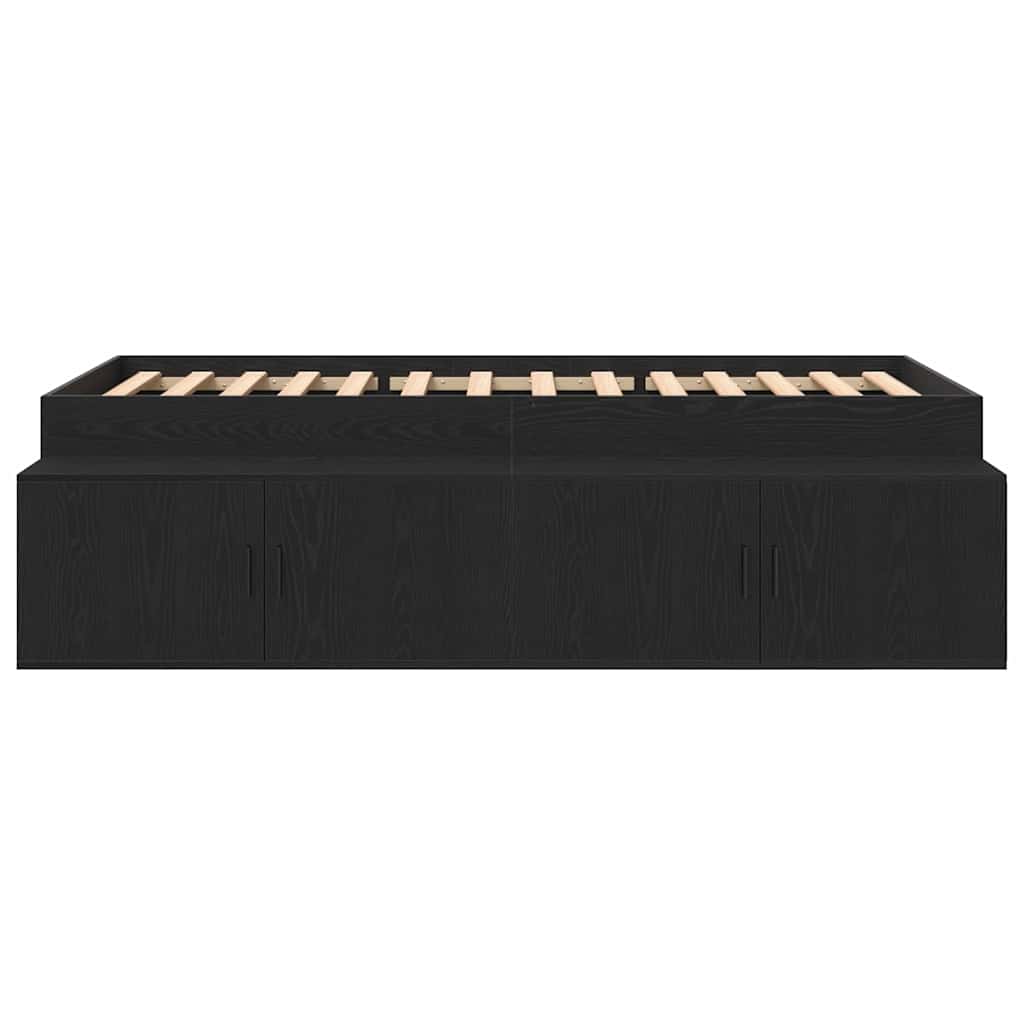 vidaXL Κρεβάτι με αποθηκευτικό χώρο Μαύρη δρυς 100 x 200 cm