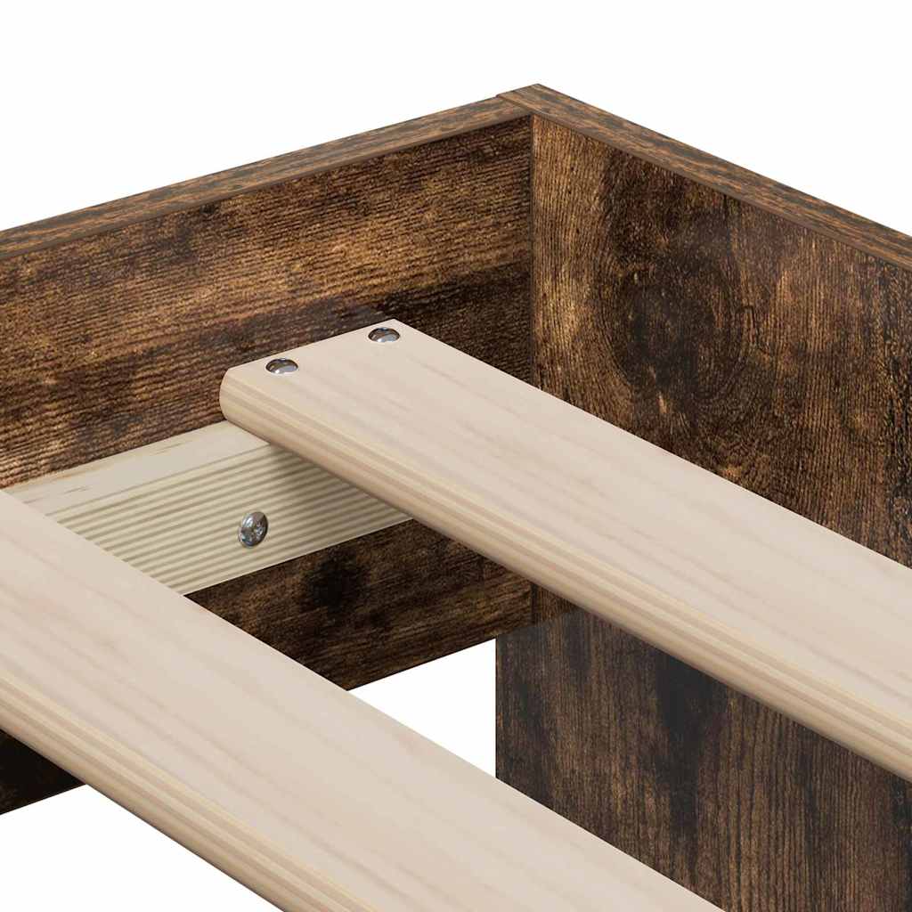 vidaXL Κρεβάτι με αποθηκευτικό χώρο Καπνιστή δρυς 100 x 200 cm