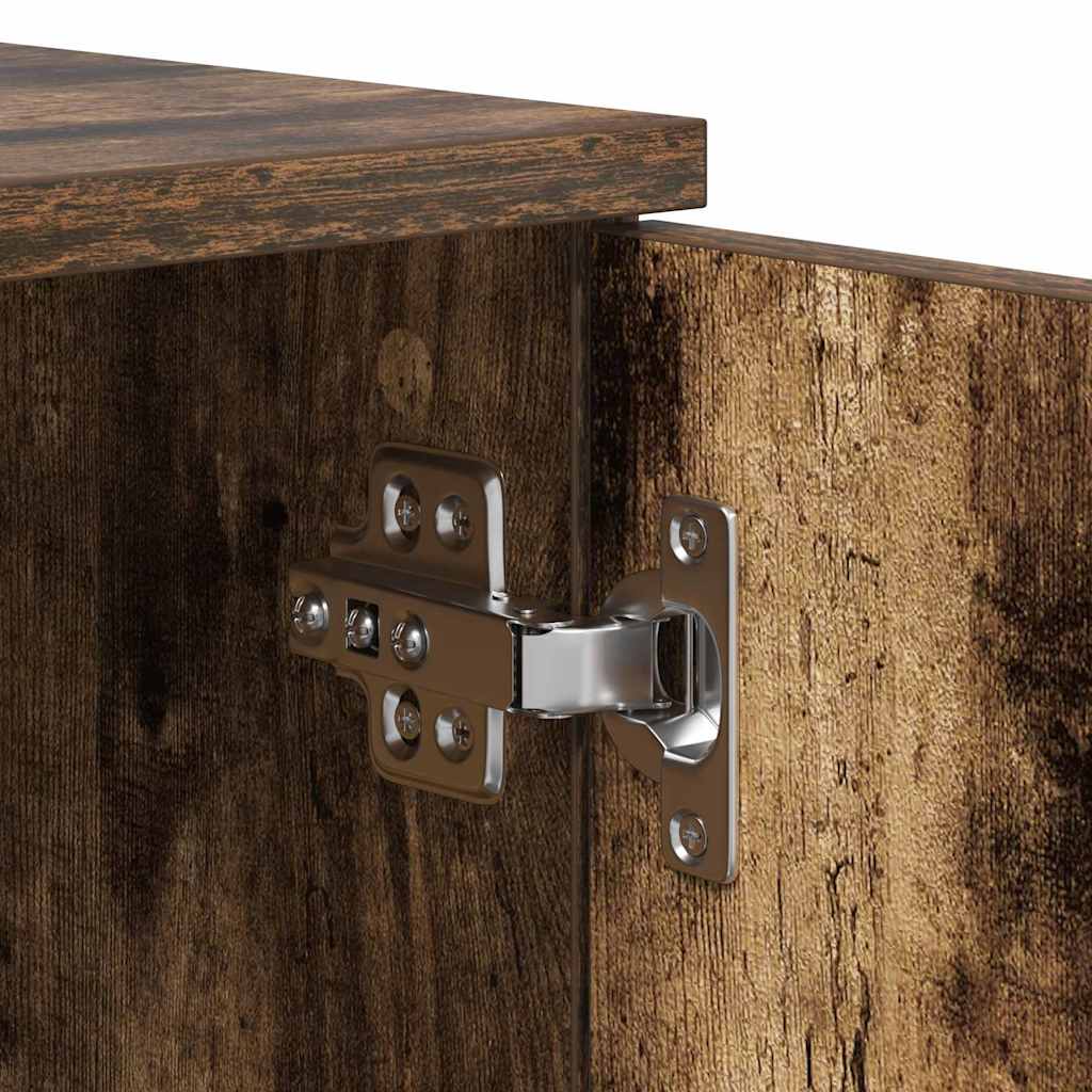 vidaXL Κρεβάτι με αποθηκευτικό χώρο Καπνιστή δρυς 100 x 200 cm