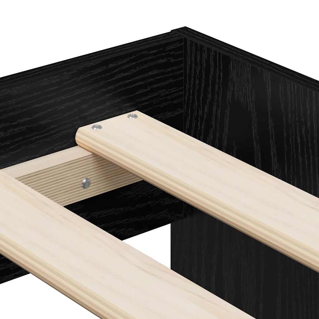 vidaXL Σκελετός Κρεβατιού Μαύρη Οξυά 90 x 200 cm Επεξεργασμένο ξύλο