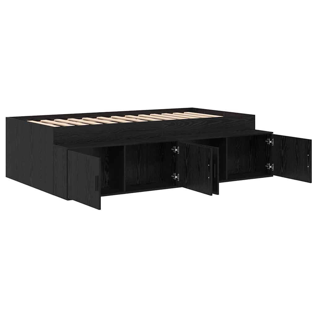 vidaXL Σκελετός Κρεβατιού Μαύρη Οξυά 90 x 200 cm Επεξεργασμένο ξύλο