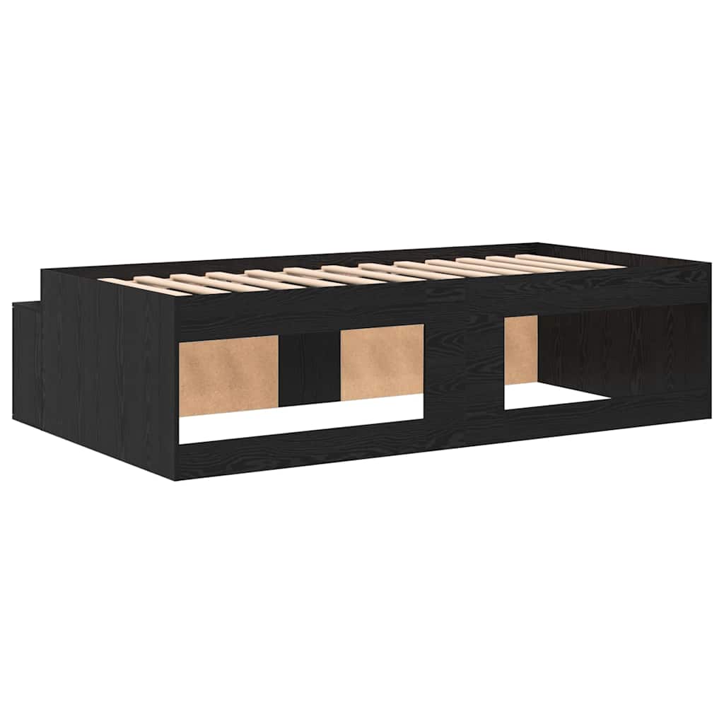 vidaXL Σκελετός Κρεβατιού Μαύρη Οξυά 90 x 200 cm Επεξεργασμένο ξύλο