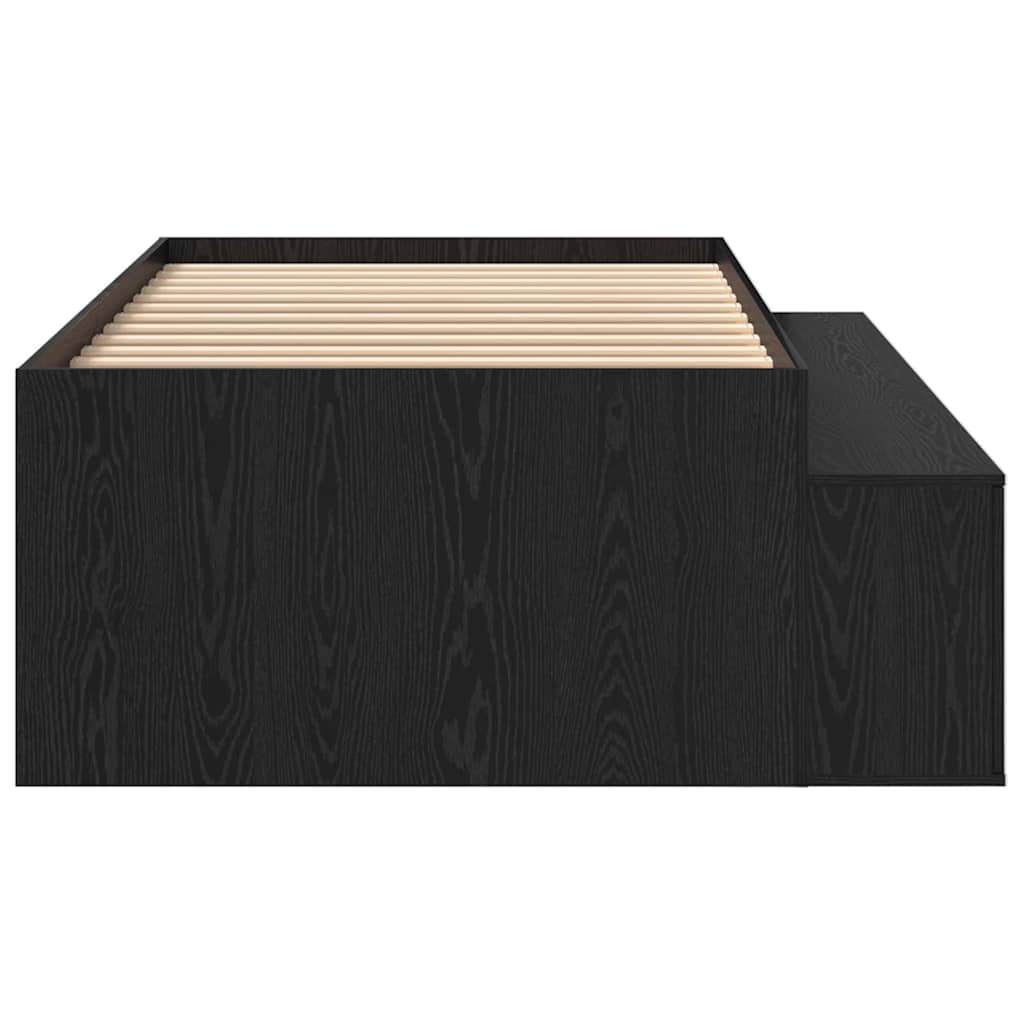 vidaXL Σκελετός Κρεβατιού Μαύρη Οξυά 90 x 200 cm Επεξεργασμένο ξύλο