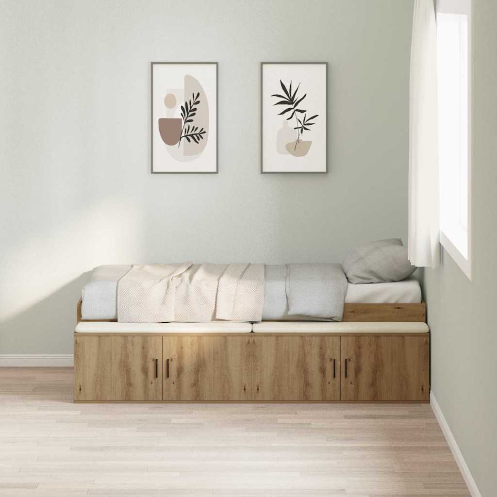 vidaXL Σκελετός Κρεβατιού Artisan Oak 90 x 200 cm Επεξεργασμένο ξύλο