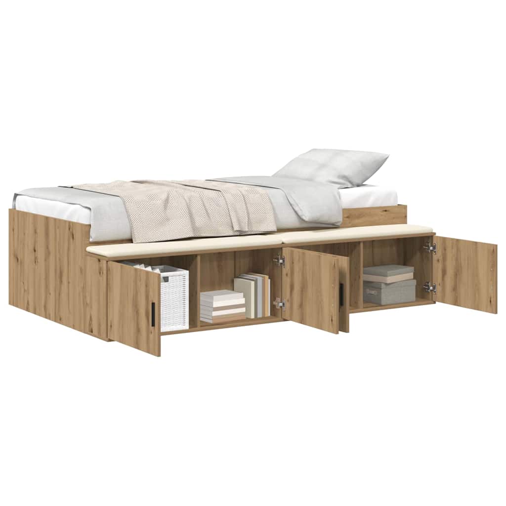 vidaXL Σκελετός Κρεβατιού Artisan Oak 90 x 200 cm Επεξεργασμένο ξύλο
