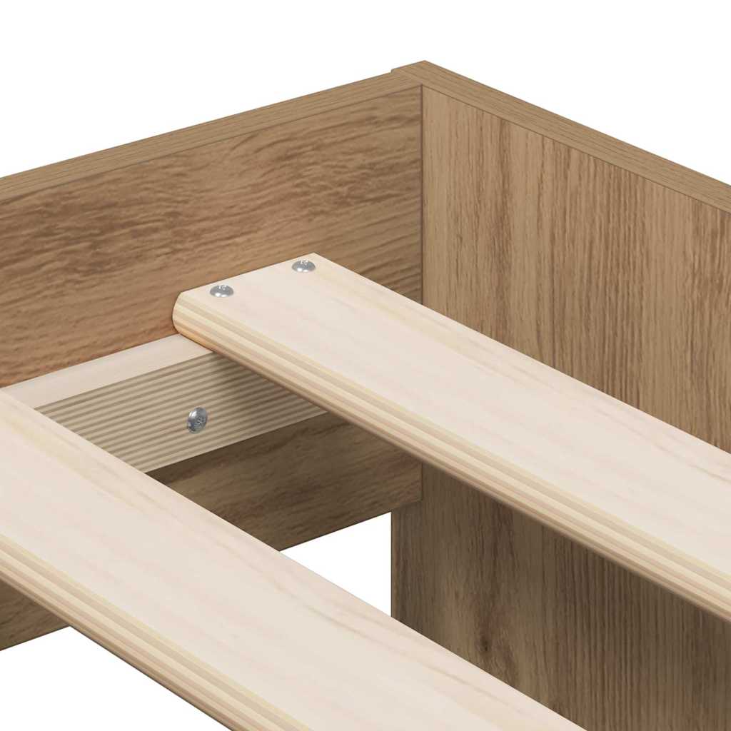 vidaXL Κρεβάτι με αποθηκευτικό χώρο artisan δρυς 80 x 200 cm