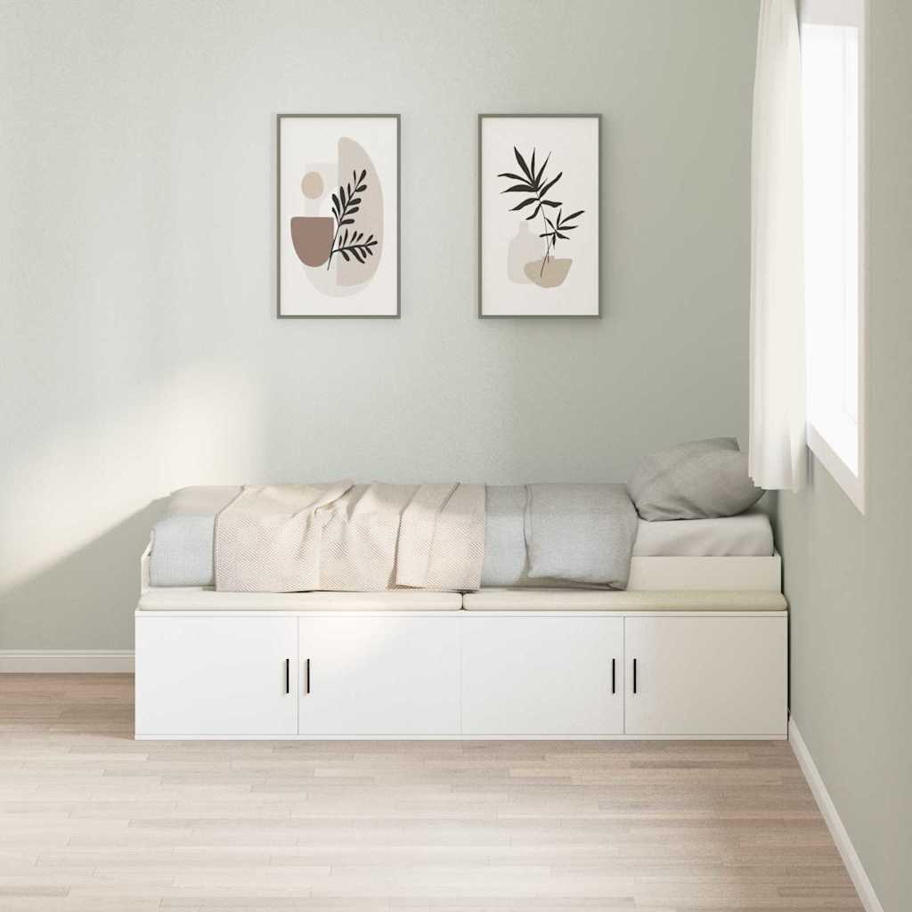 vidaXL Σκελετός Κρεβατιού Λευκό 90 x 190 cm Επεξεργασμένο ξύλο