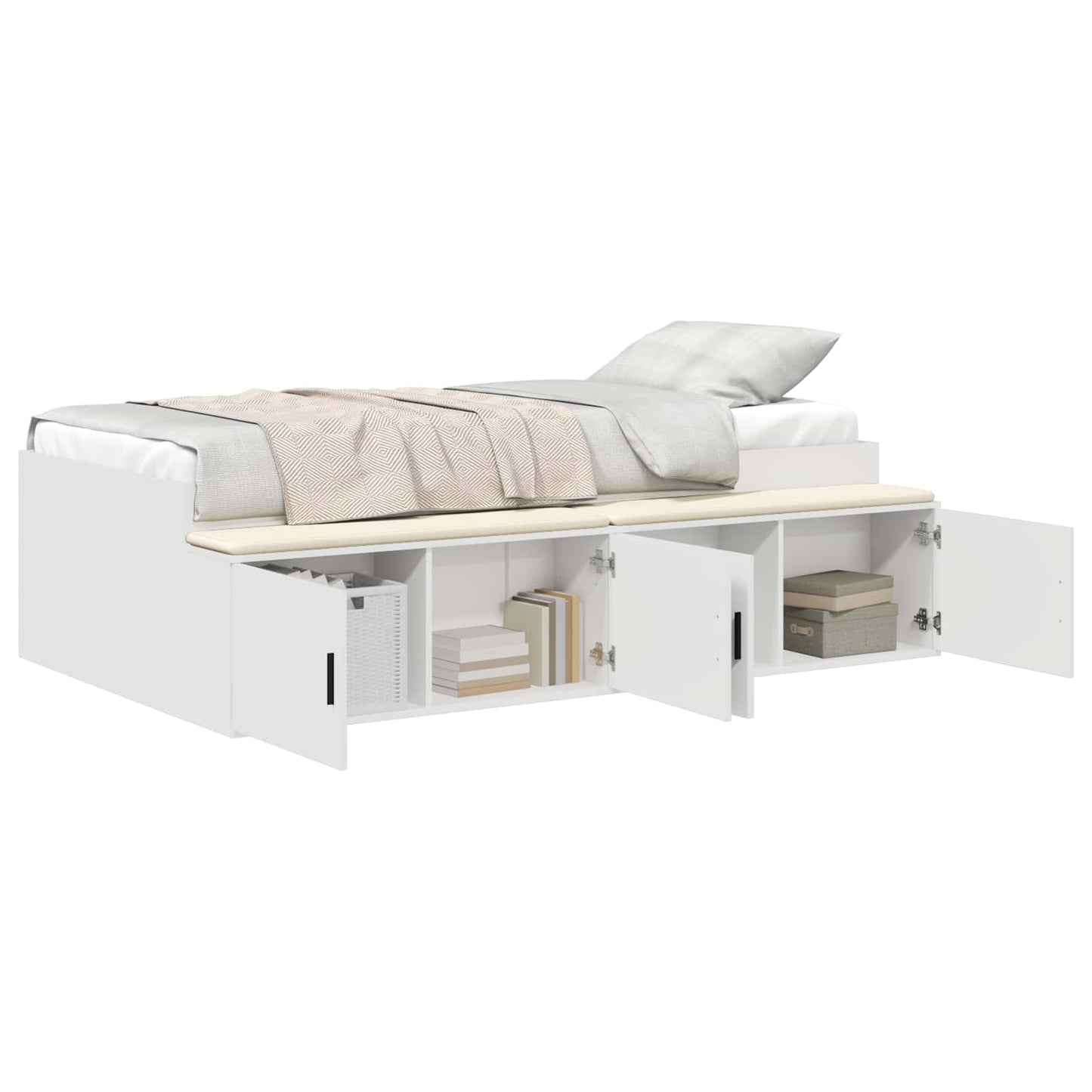 vidaXL Σκελετός Κρεβατιού Λευκό 90 x 190 cm Επεξεργασμένο ξύλο