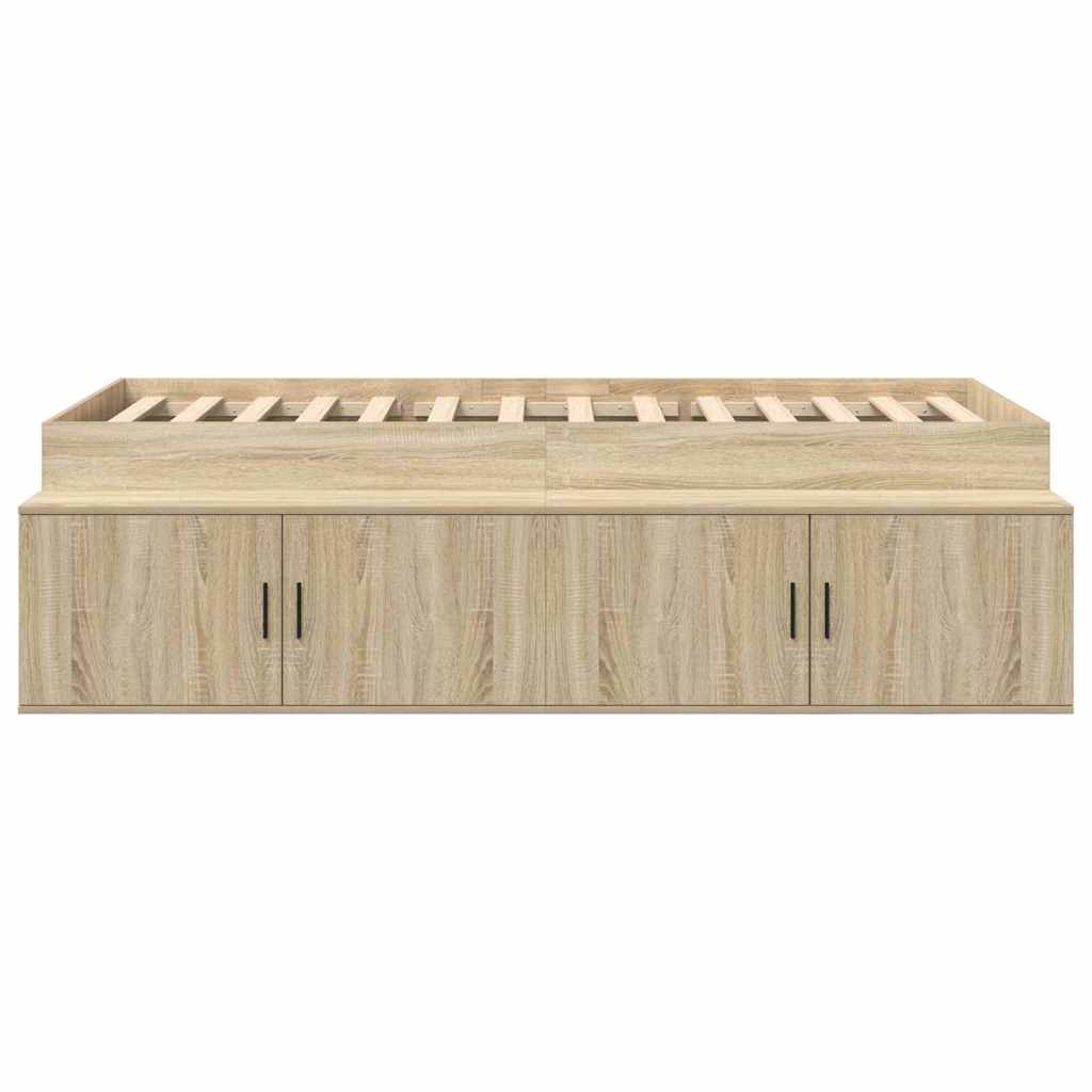 vidaXL Σκελετός Κρεβατιού Δρύς Sonoma 90 x 190 cm Επεξεργασμένο Ξύλο