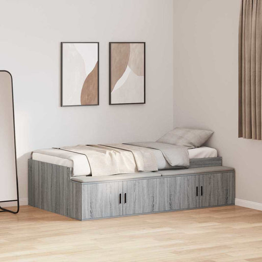 vidaXL Σκελετός Κρεβατιού Γκρίζο Σονομα 70 x 190 cm Επεξεργασμένο ξύλο