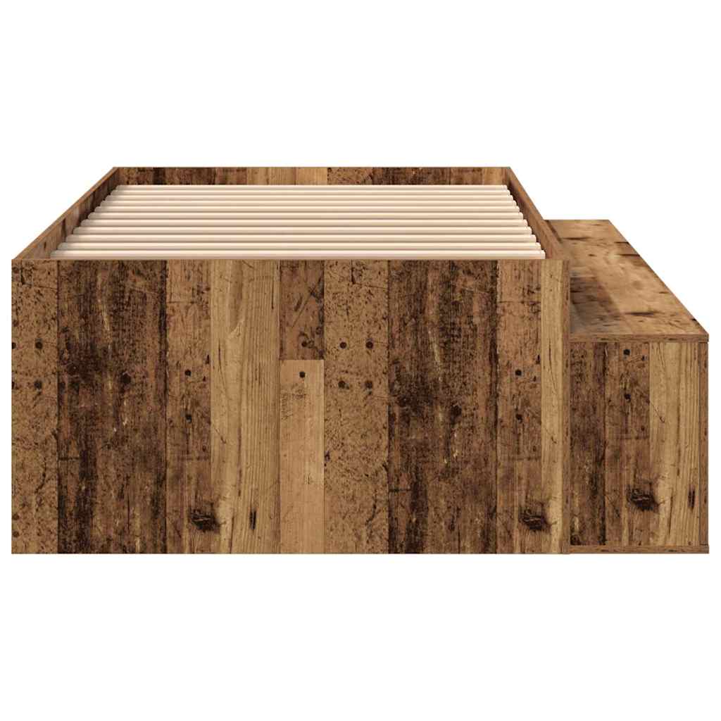 vidaXL Κρεβάτι με αποθηκευτικό χώρο artisan δρυς 75 x 190 cm