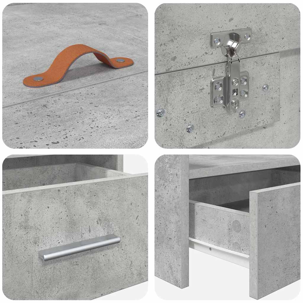 vidaXL Κρεβάτι με αποθηκευτικό χώρο Σκυρόδεμα Γκρι 100 x 200 cm