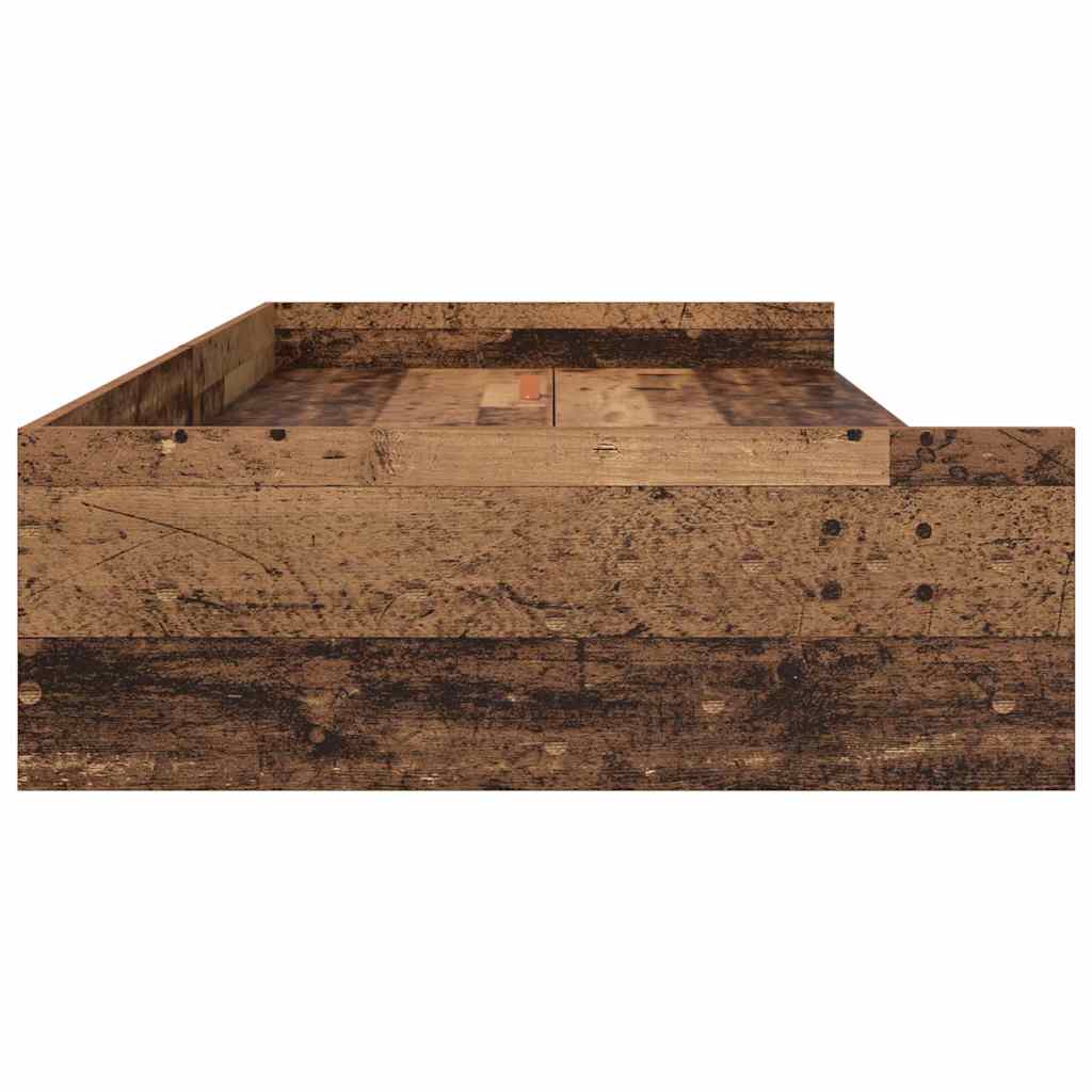 vidaXL Κρεβάτι με αποθηκευτικό χώρο με συρτάρι Παλιό Ξύλο 100 x 200 cm