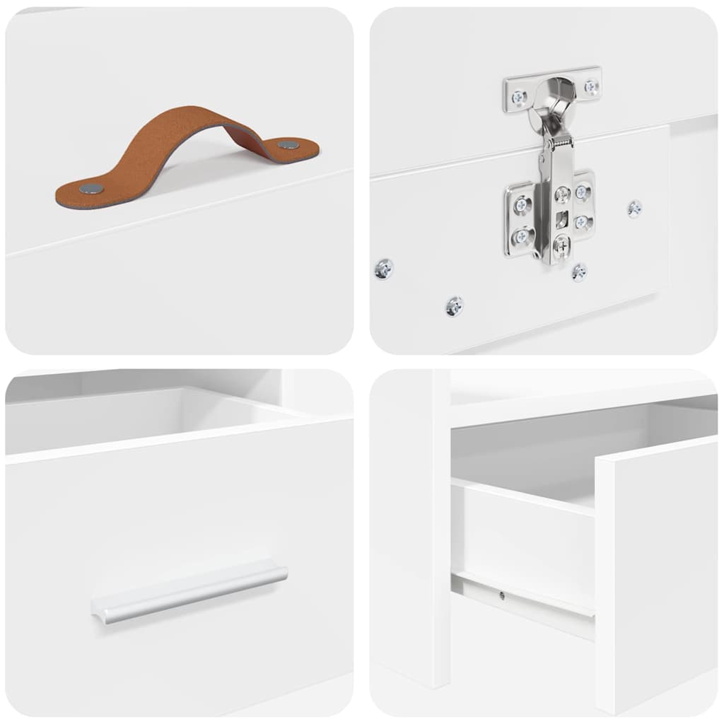 Κρεβάτι με αποθηκευτικό χώρο Λευκό 90 x 200 cm Επεξεργασμένο ξύλο