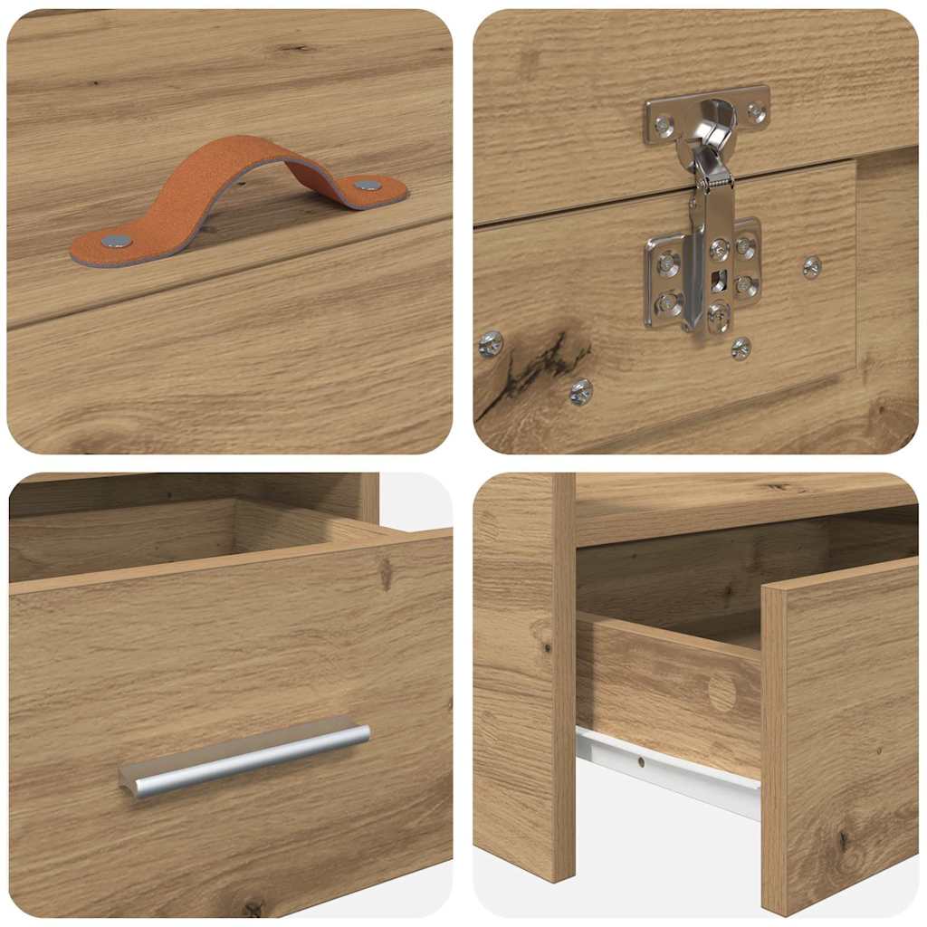 vidaXL Σκελετός Κρεβατιού Artisan Oak 90 x 200 cm Επεξεργασμένο ξύλο