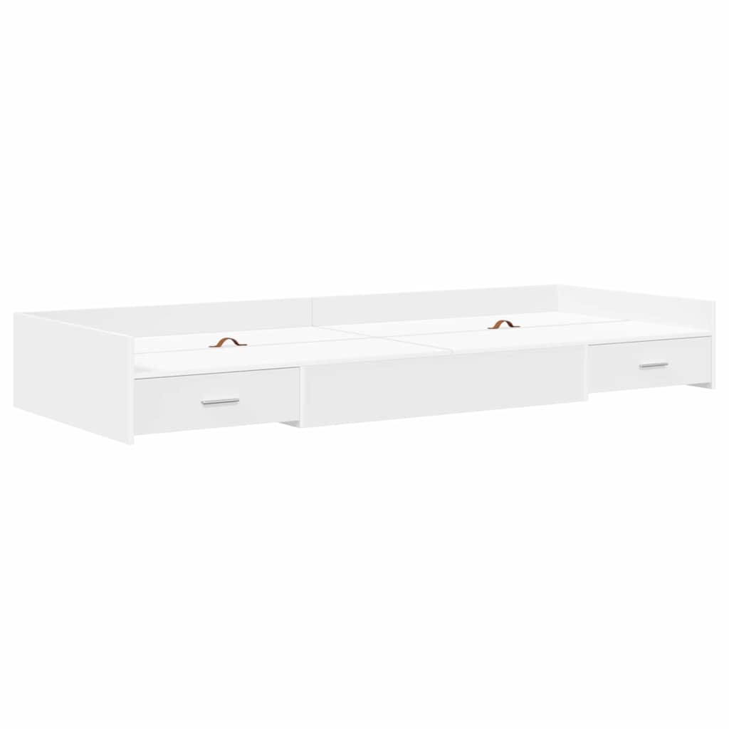 Κρεβάτι με αποθηκευτικό χώρο Λευκό 80 x 200 cm Επεξεργασμένο ξύλο
