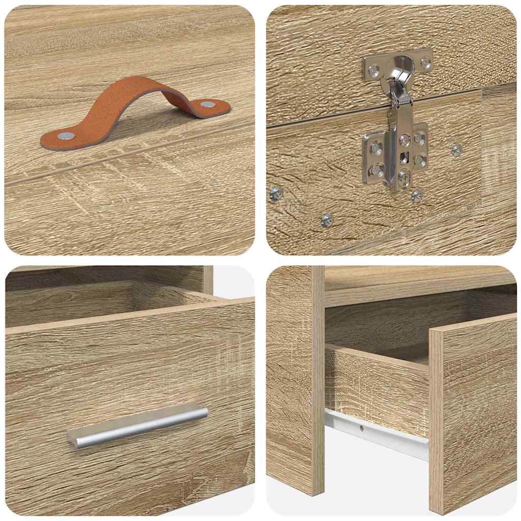 Κρεβάτι με αποθηκευτικό χώρο με κεφαλάρι Δρύς Sonoma 80 x 200 cm