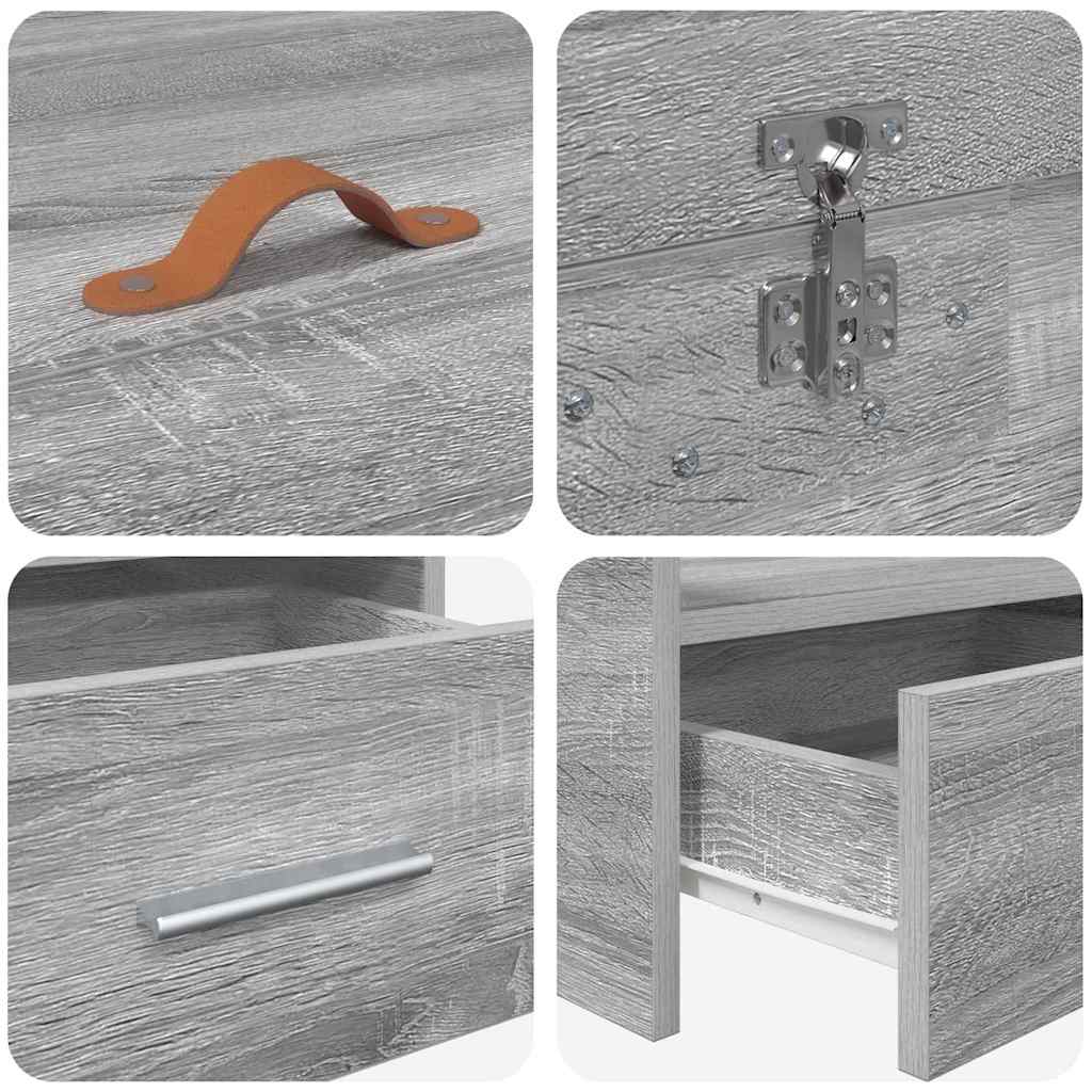 vidaXL Κρεβάτι με αποθηκευτικό χώρο Γκρίζο Σονομα 80 x 200 cm