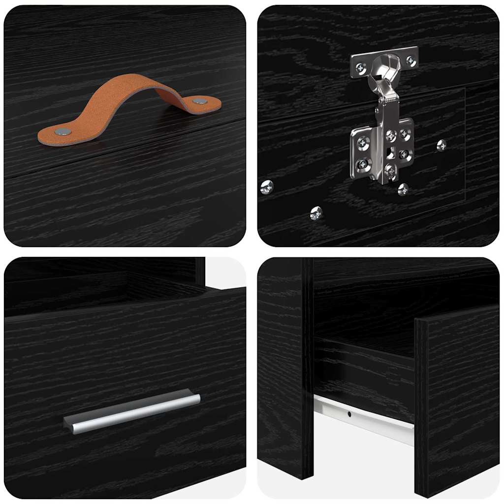 vidaXL Κρεβάτι με αποθηκευτικό χώρο με κεφαλάρι Μαύρη Οξυά 75 x 190 cm